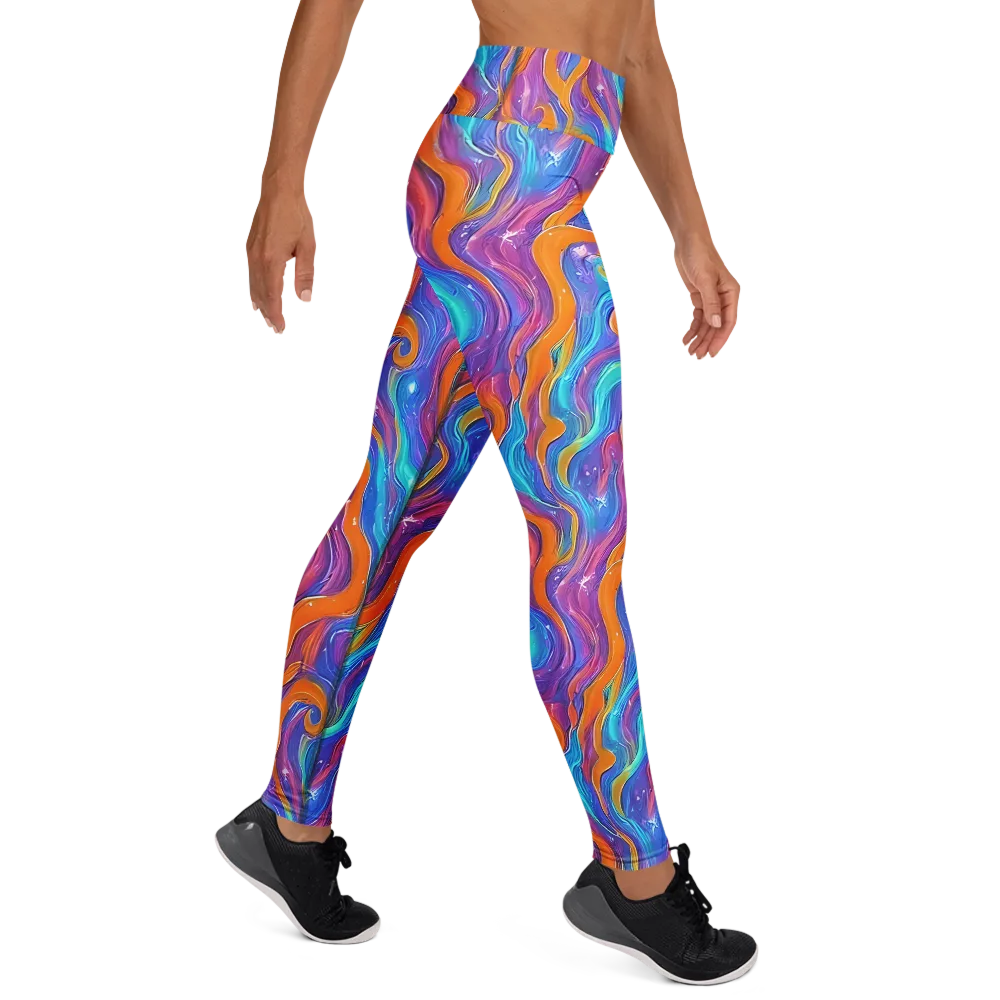 Citrus Coil on Yoga Leggings — Right