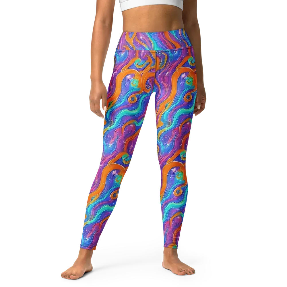Citrus Coil on Yoga Leggings — Front