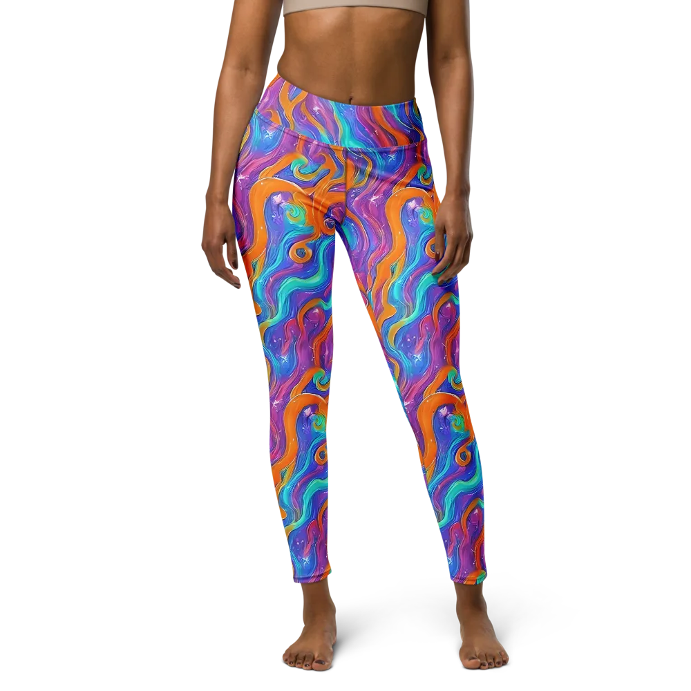 Citrus Coil on Yoga Leggings — Front