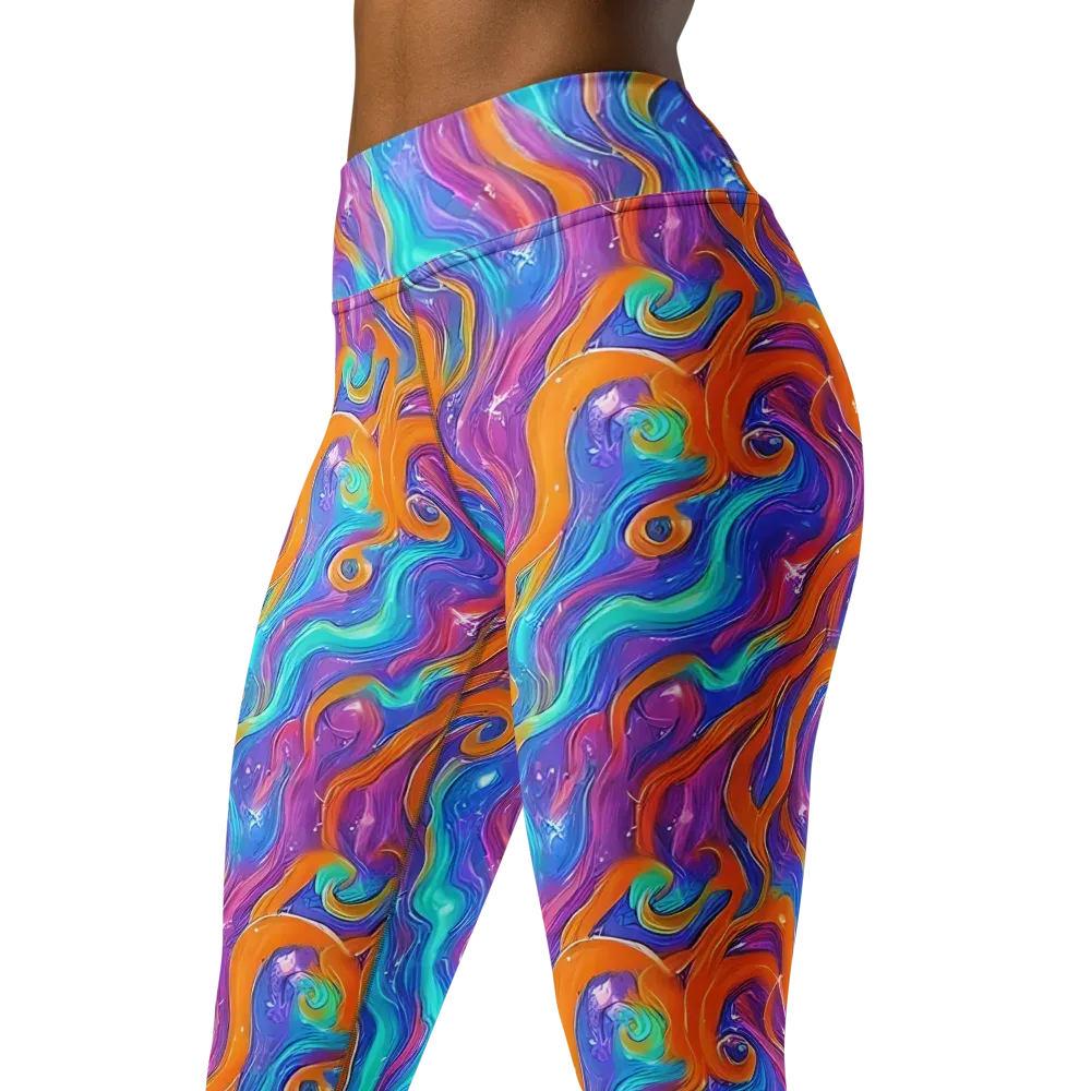 Citrus Coil on Yoga Leggings — Left Front