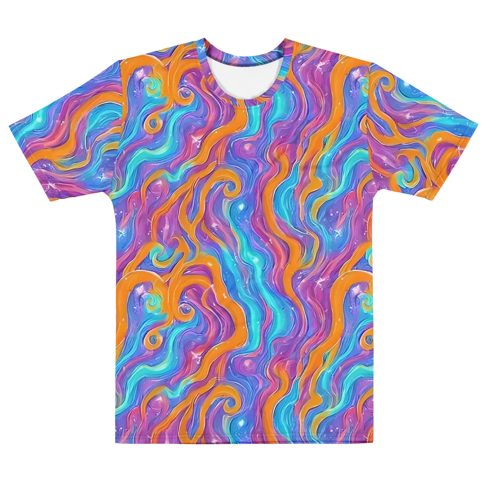 Citrus Coil on Men's Cotton Crew Neck T-Shirt — Front