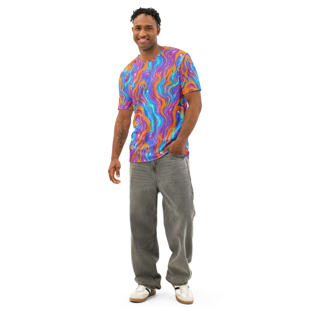 Citrus Coil on Men's Cotton Crew Neck T-Shirt — Front
