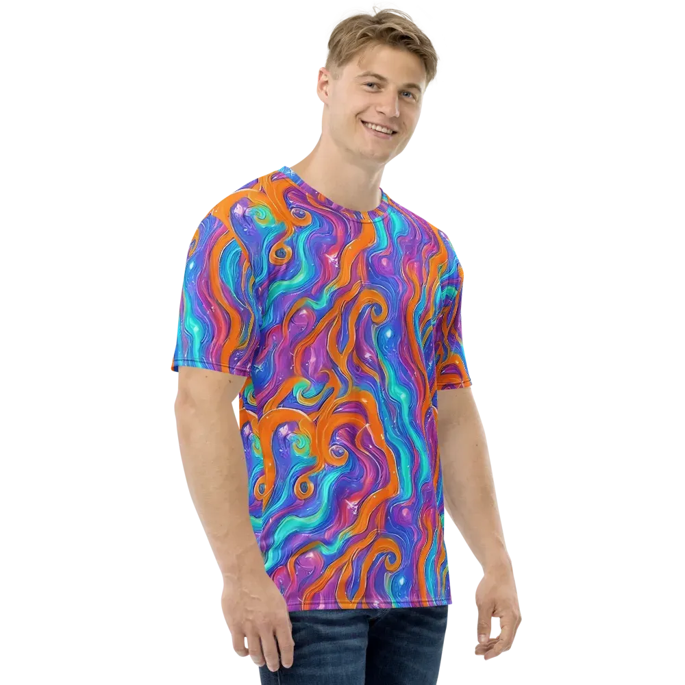Citrus Coil on Men's Crew Neck T-Shirt — Right