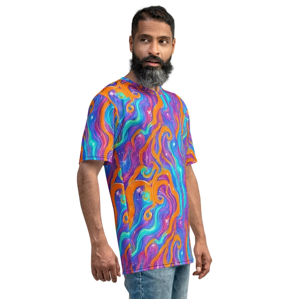Citrus Coil on Men's Crew Neck T-Shirt — Right