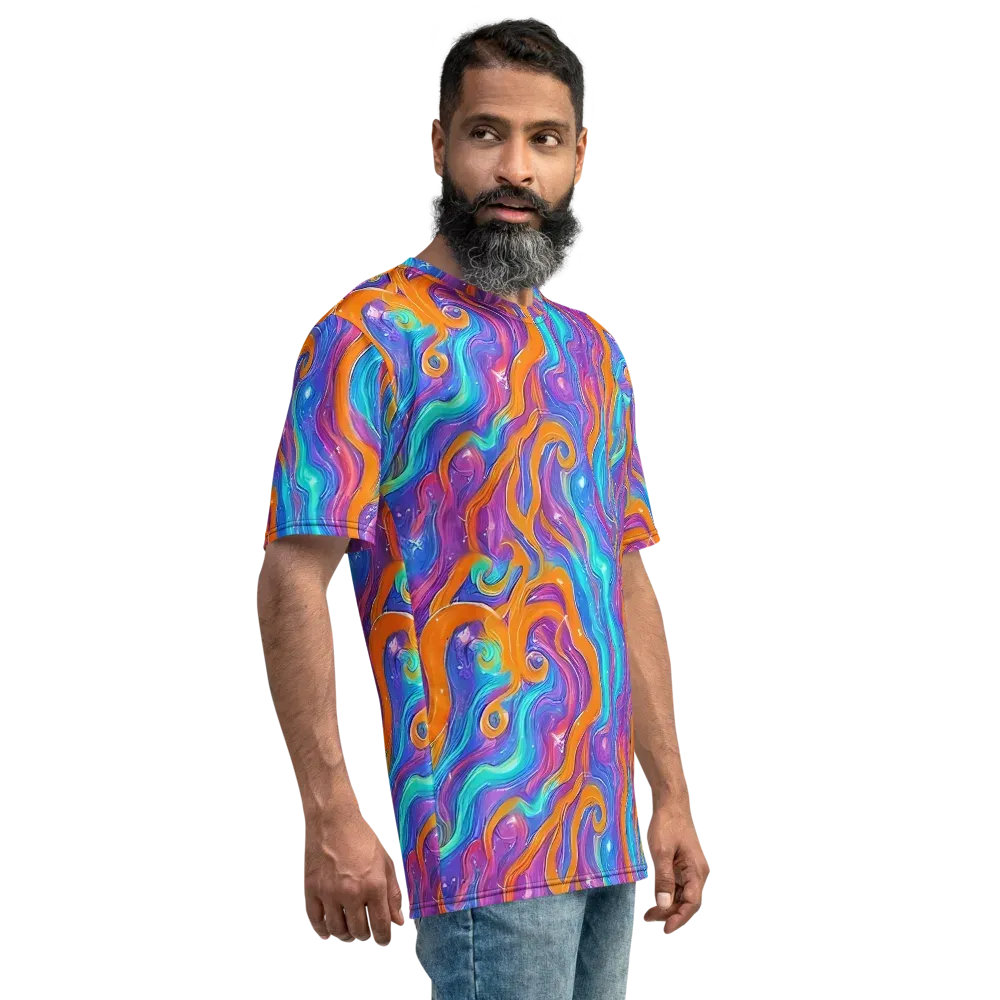 Citrus Coil on Men's Crew Neck T-Shirt — Right