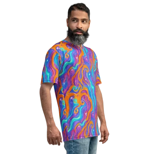 Citrus Coil on a Men's Crew Neck T-Shirt