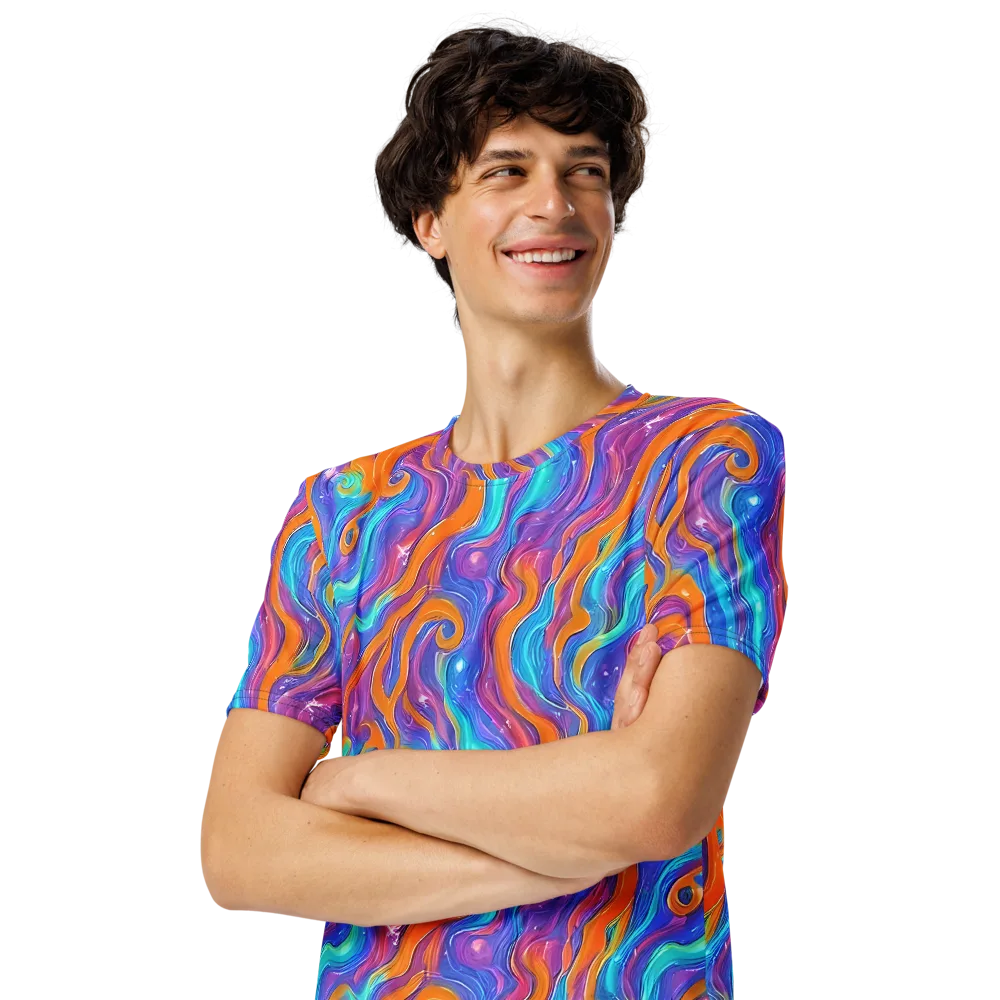 Citrus Coil on Men's Crew Neck T-Shirt — Left Front