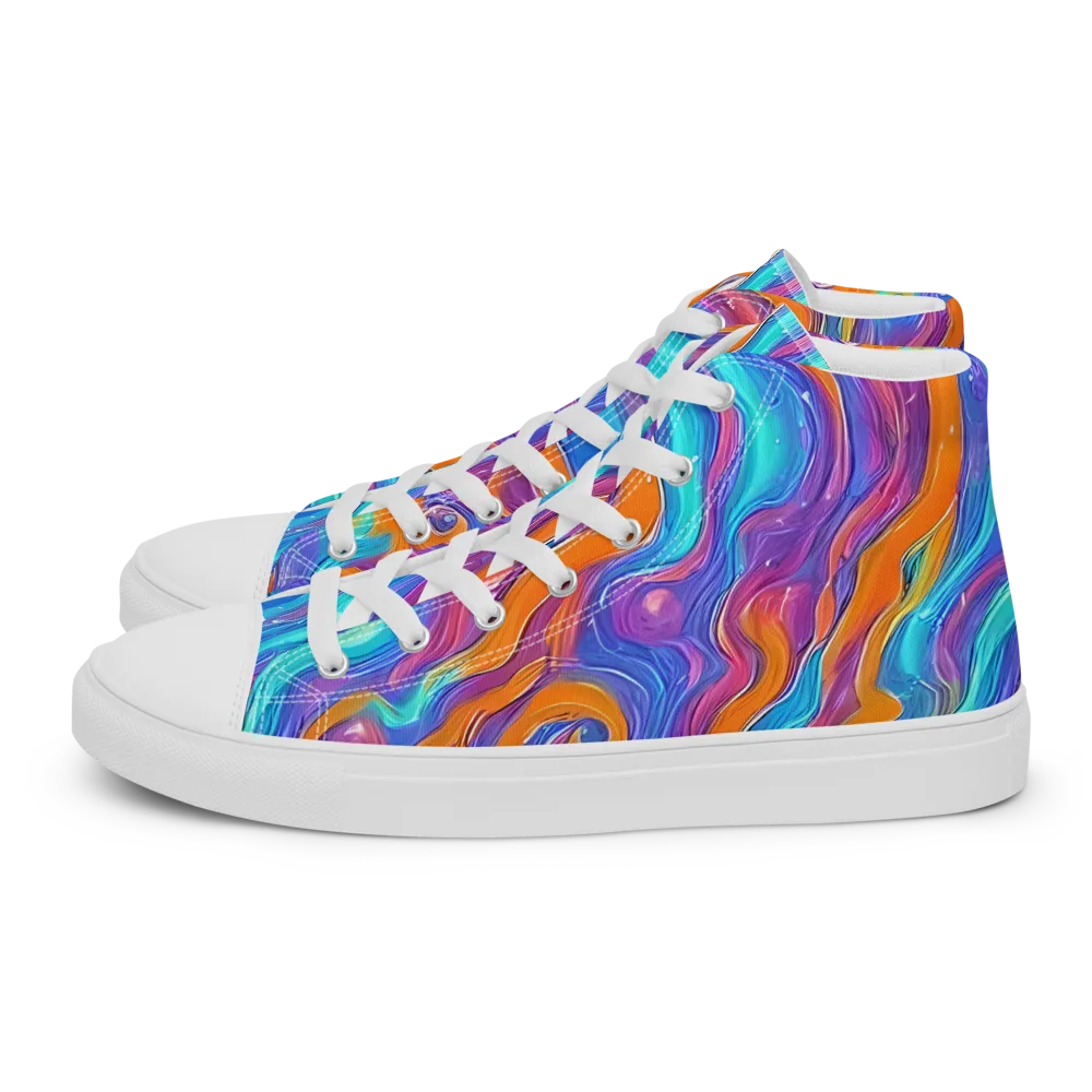 Citrus Coil on Men's High Top Canvas Shoes — Left