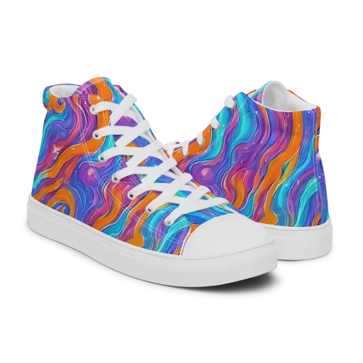 Citrus Coil on a Men's High Top Canvas Shoes