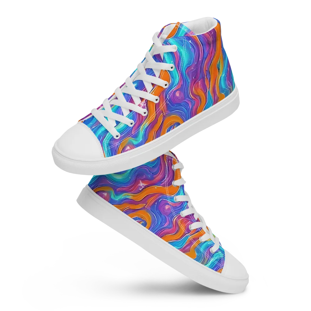 Citrus Coil on Men's High Top Canvas Shoes — Front