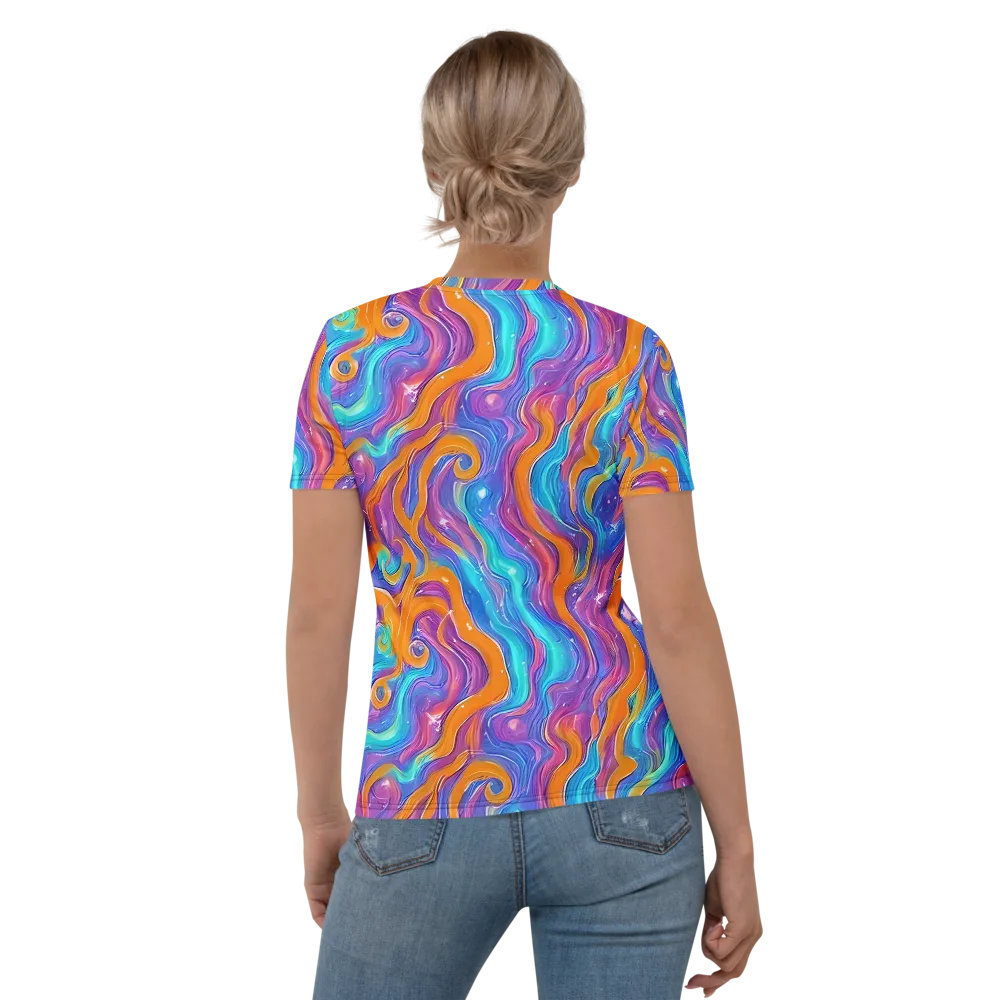 Citrus Coil on Women's Crew Neck T-Shirt — Back