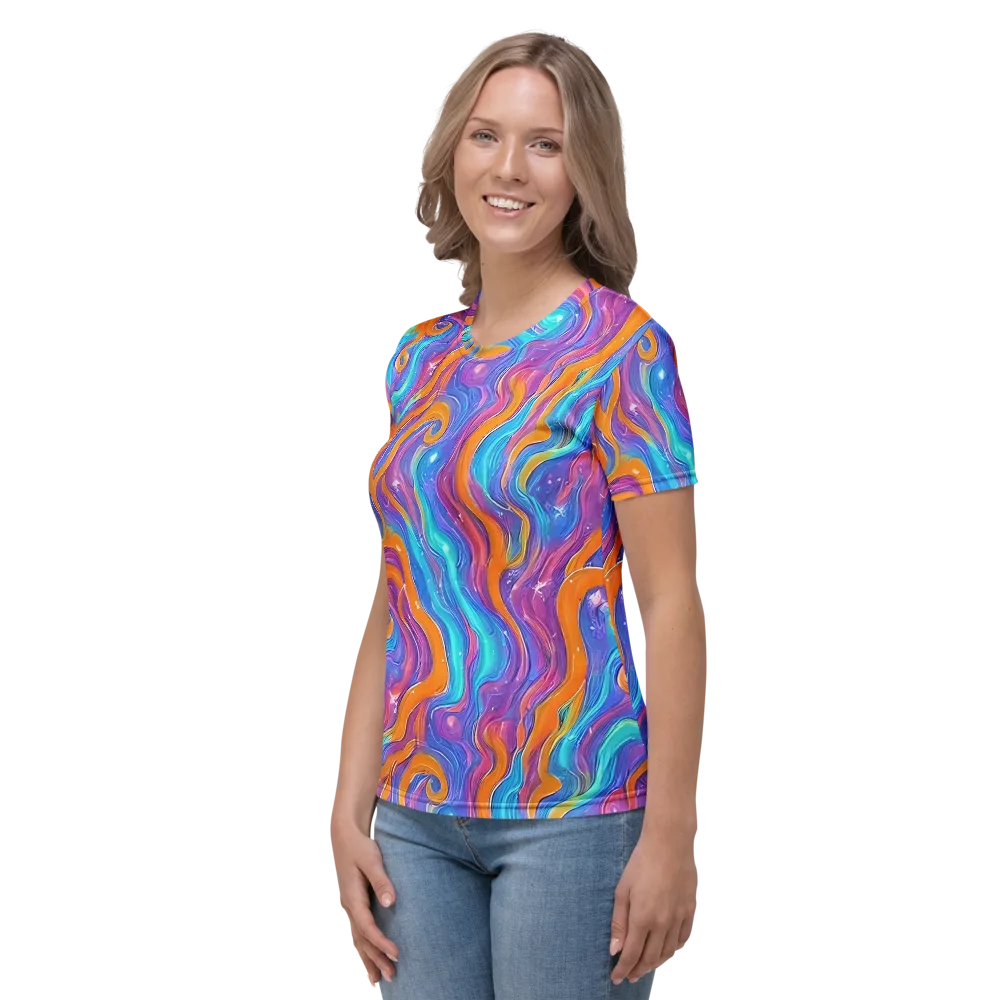 Citrus Coil on Women's Crew Neck T-Shirt — Left