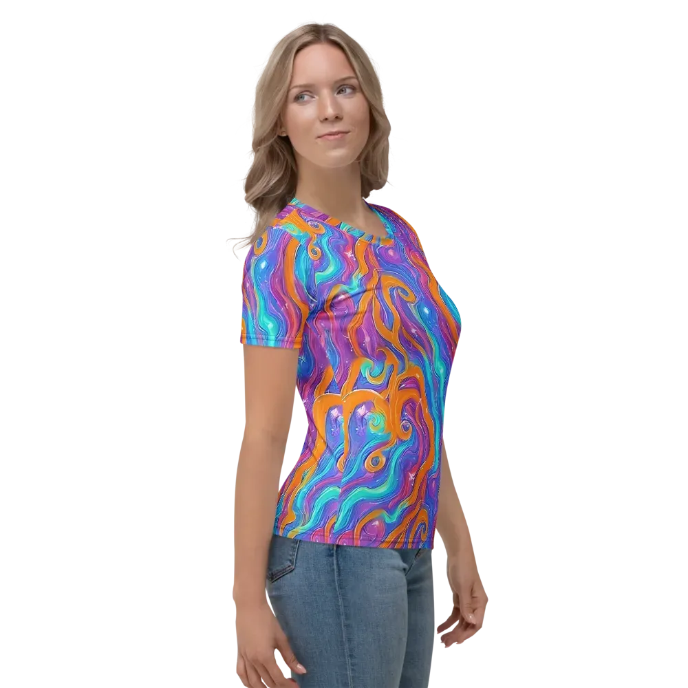 Citrus Coil on Women's Crew Neck T-Shirt — Right