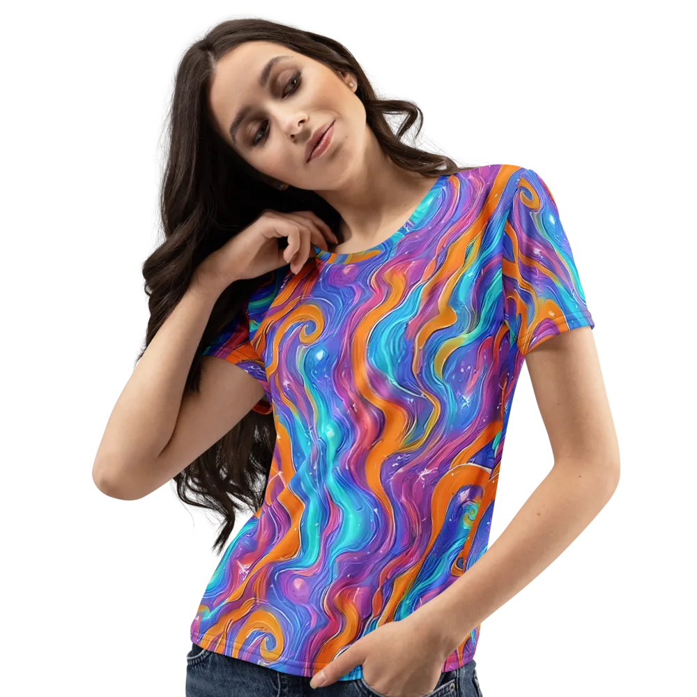 Citrus Coil on Women's Crew Neck T-Shirt — Left Front