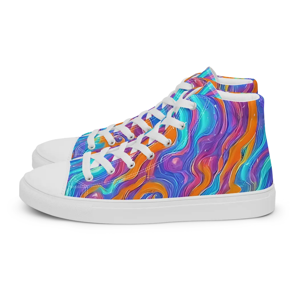 Citrus Coil on Women's High Top Canvas Shoes — Left
