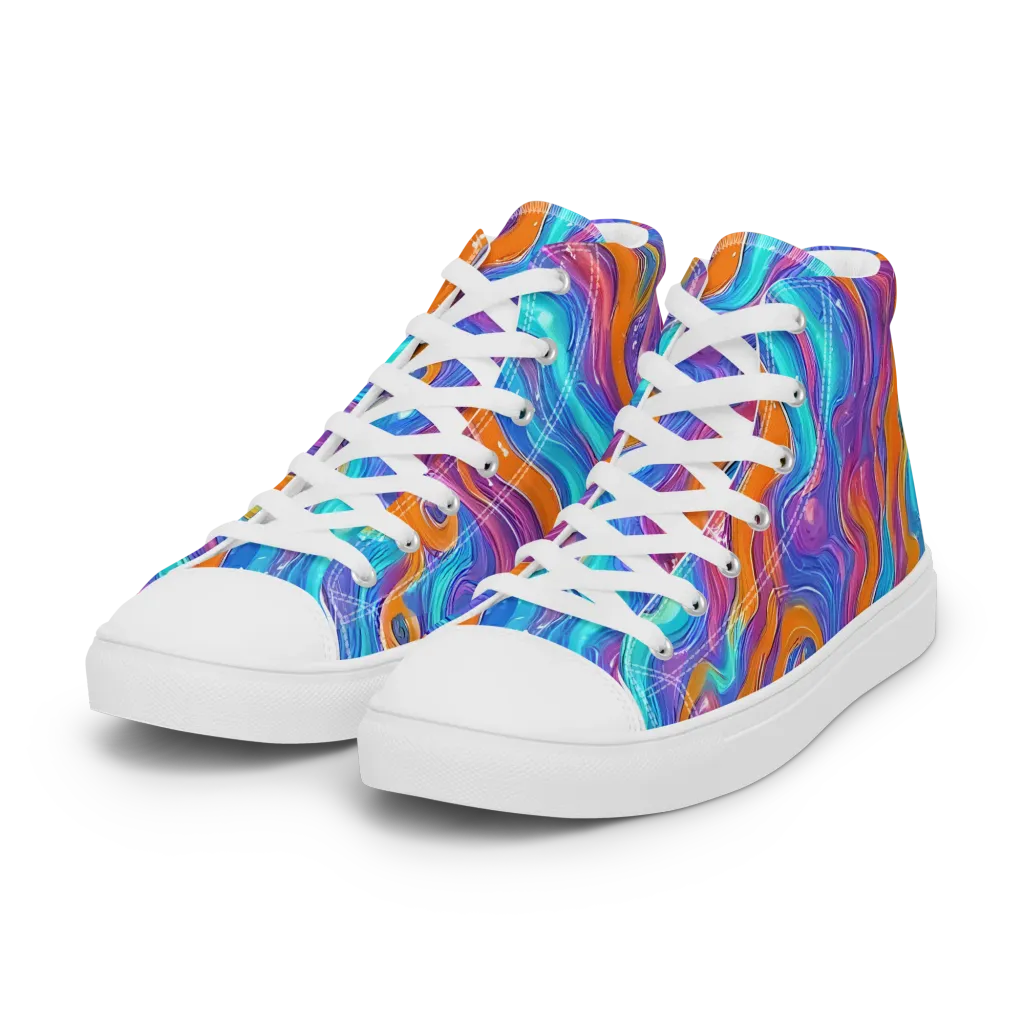 Citrus Coil on Women's High Top Canvas Shoes — Left Front