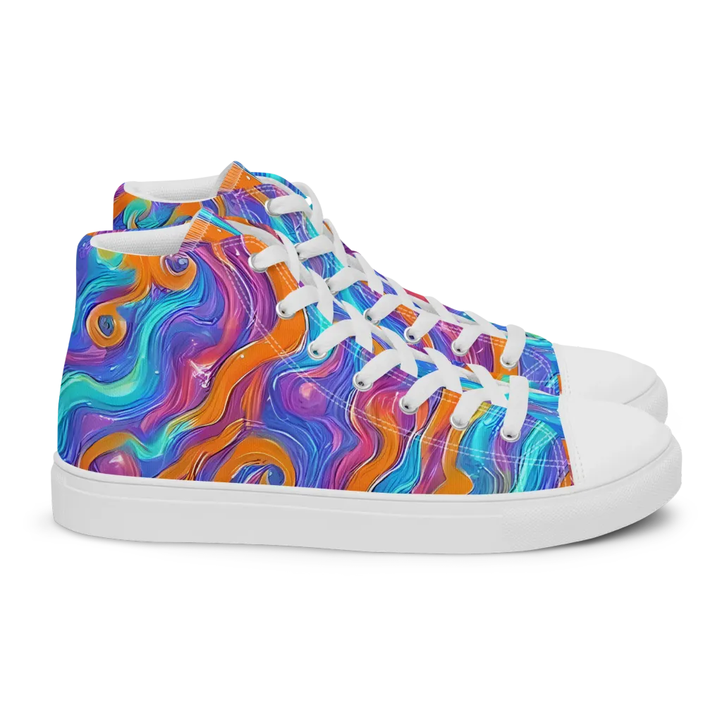 Citrus Coil on Women's High Top Canvas Shoes — Right
