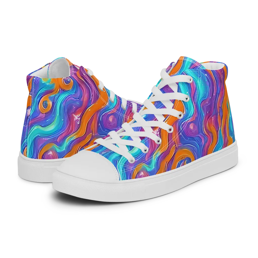 Citrus Coil on Women's High Top Canvas Shoes — Left