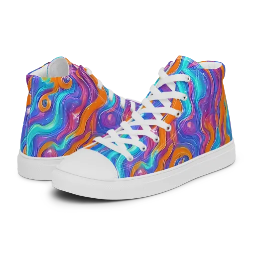 Citrus Coil on a Women's High Top Canvas Shoes