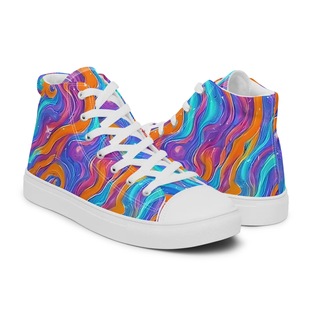 Citrus Coil on Women's High Top Canvas Shoes — Right