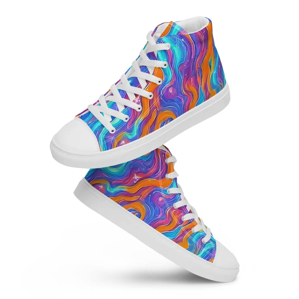 Citrus Coil on Women's High Top Canvas Shoes — Front