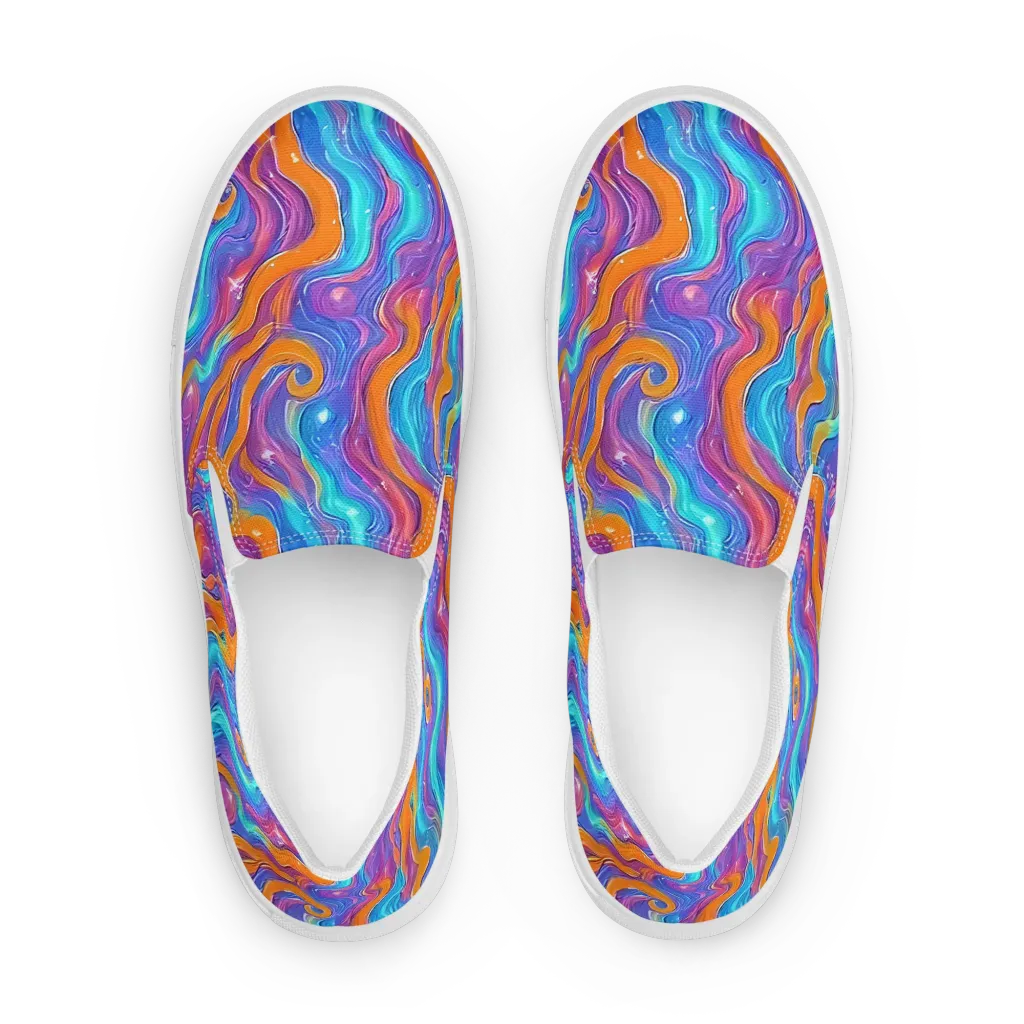 Citrus Coil on Women's Slip-On Canvas Shoes — Front