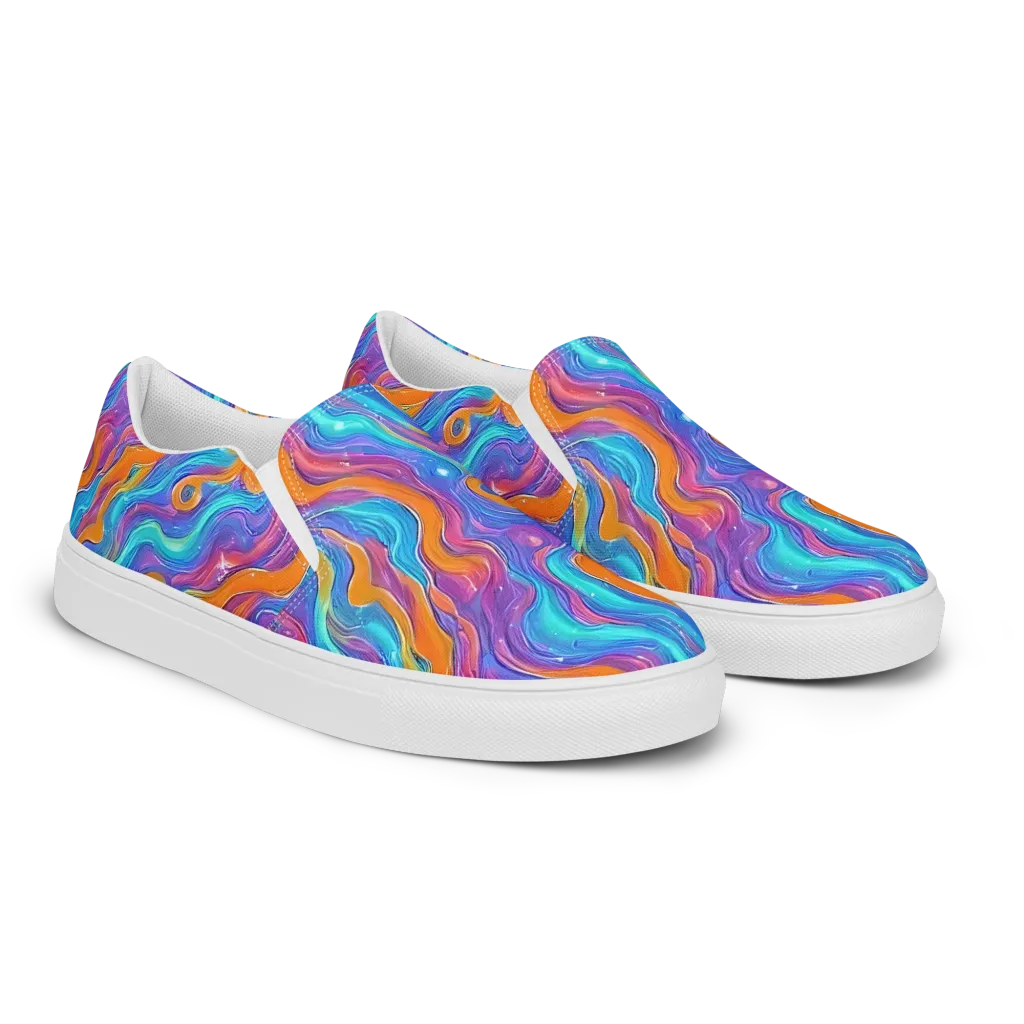Citrus Coil on Women's Slip-On Canvas Shoes — Right Front