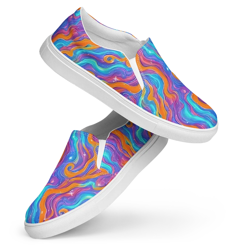Citrus Coil on Women's Slip-On Canvas Shoes — Front