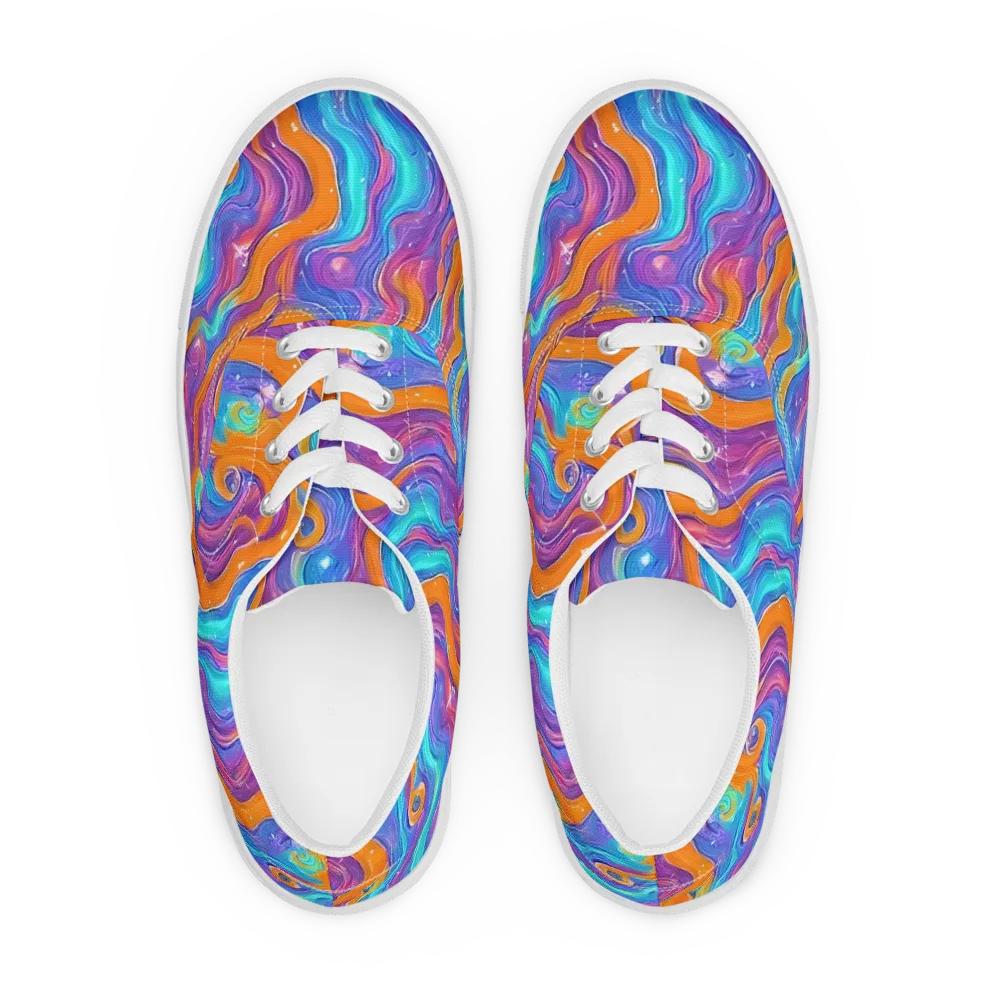Citrus Coil on Men's Lace-Up Canvas Shoes — Front