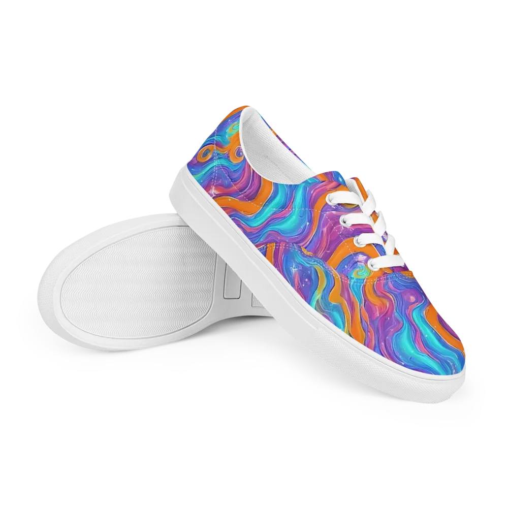 Citrus Coil on Men's Lace-Up Canvas Shoes — Right Front