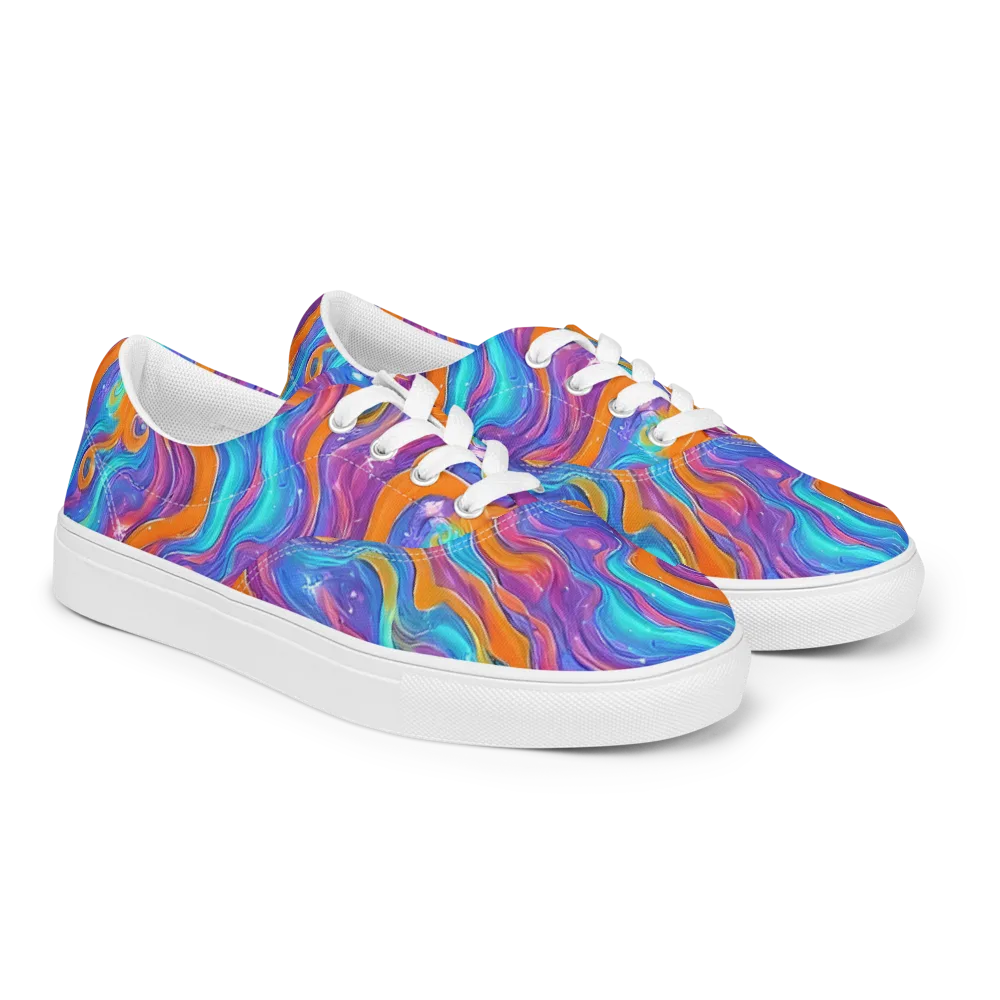 Citrus Coil on Men's Lace-Up Canvas Shoes — Right Front
