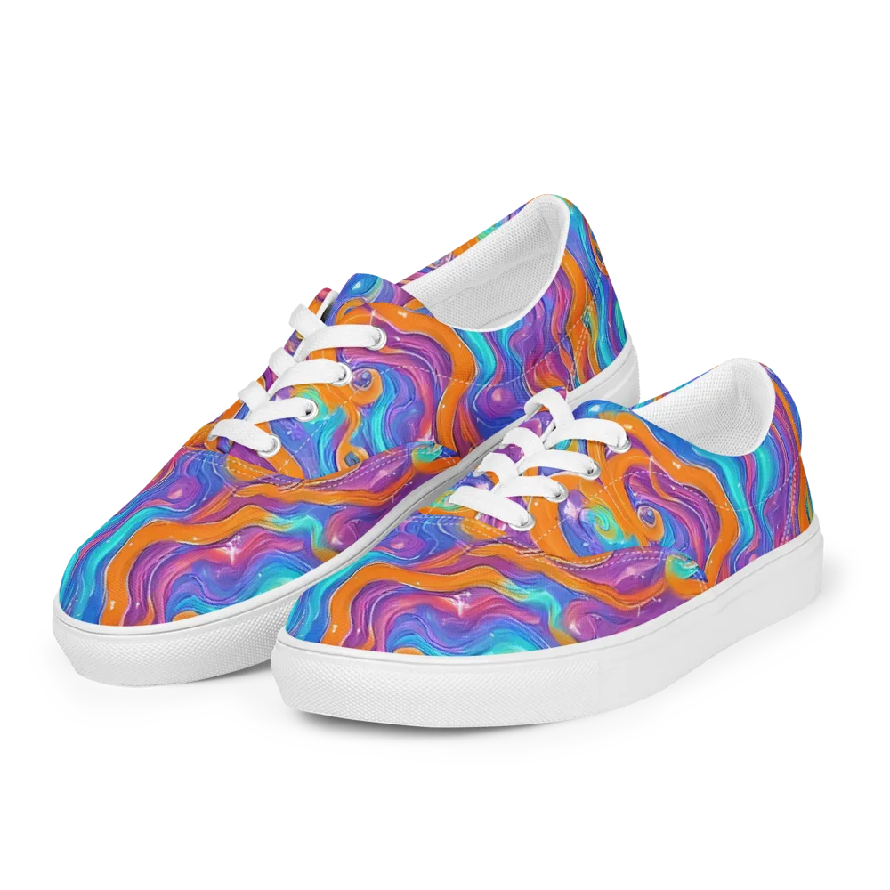 Citrus Coil on Men's Lace-Up Canvas Shoes — Left Front