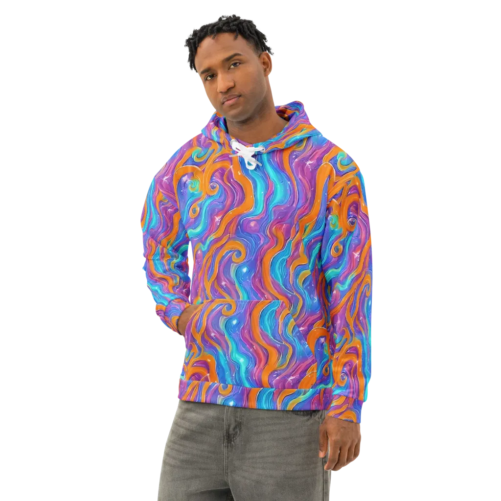 Citrus Coil on Cotton Hoodie — Left Front