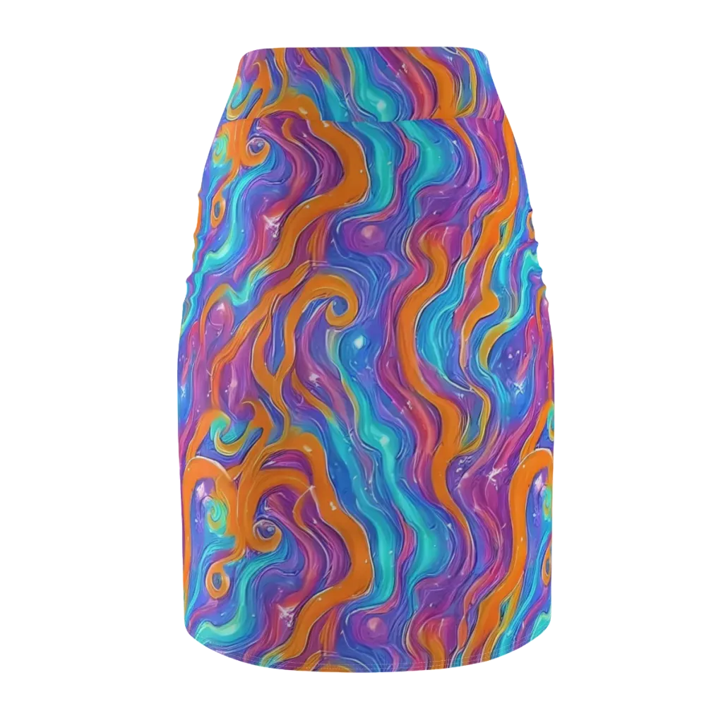 Citrus Coil on Pencil Skirt — Back