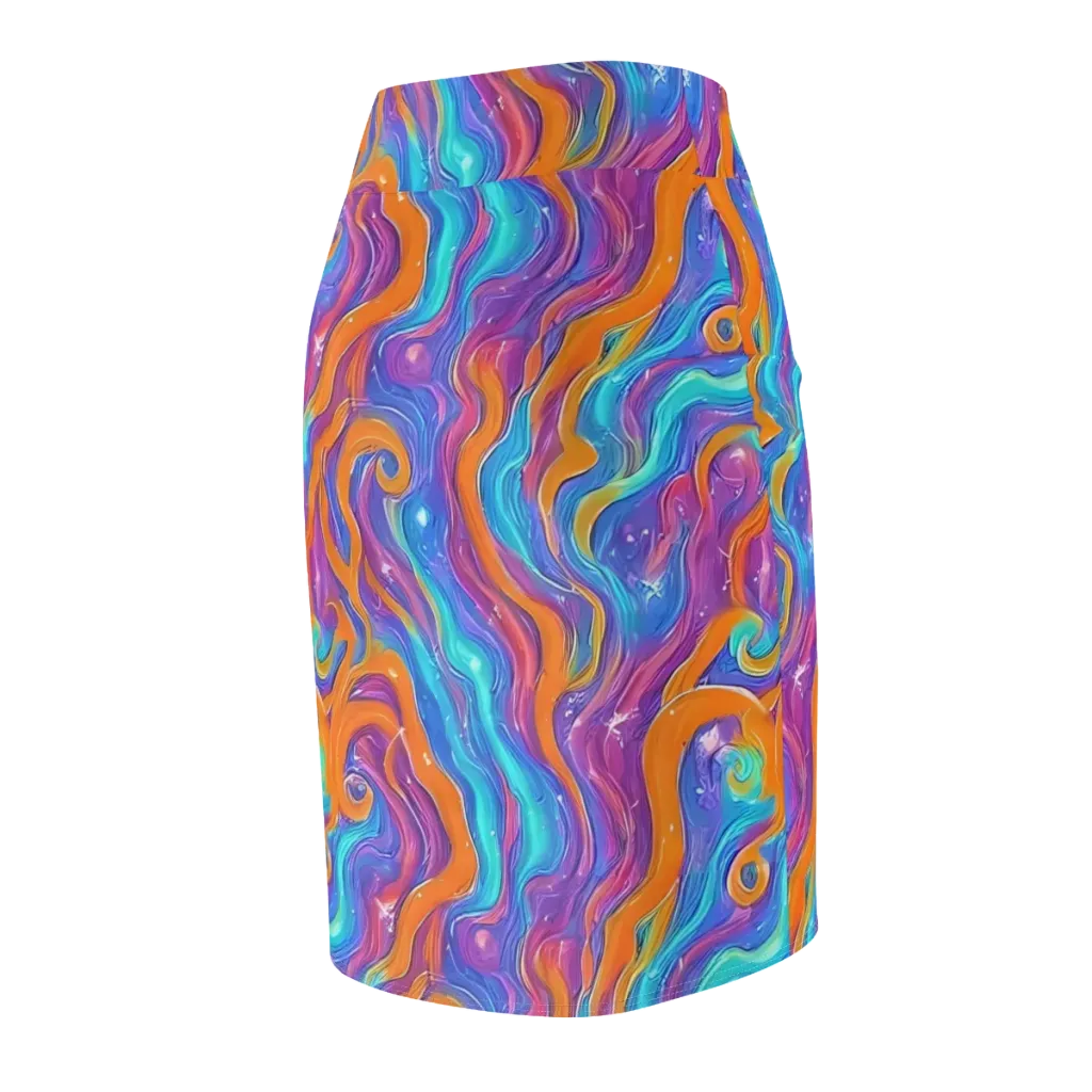 Citrus Coil on Pencil Skirt — Back Side