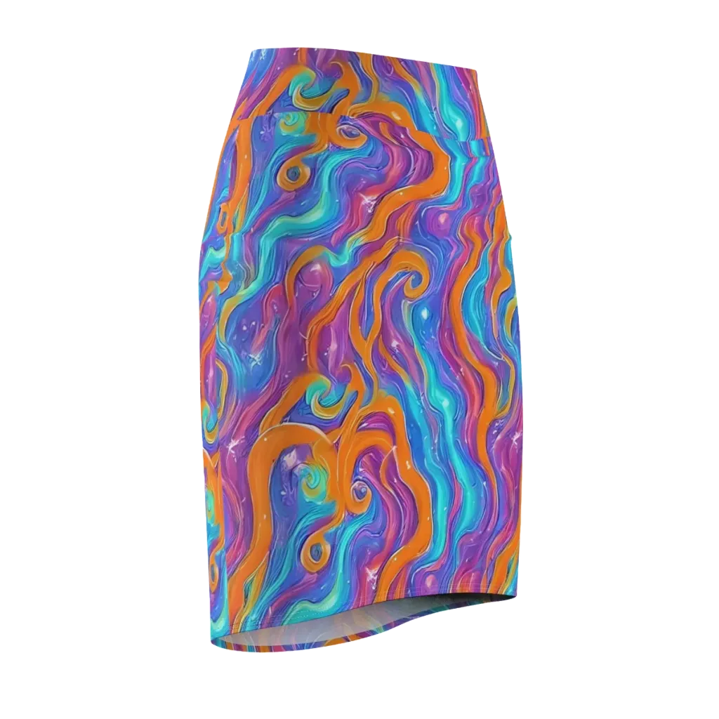 Citrus Coil on Pencil Skirt — Front Side