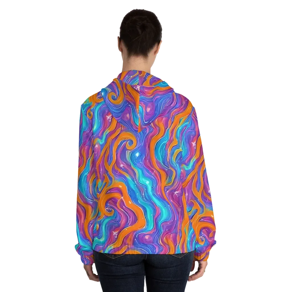 Citrus Coil on Women's Full-Zip Hoodie — Back On Person
