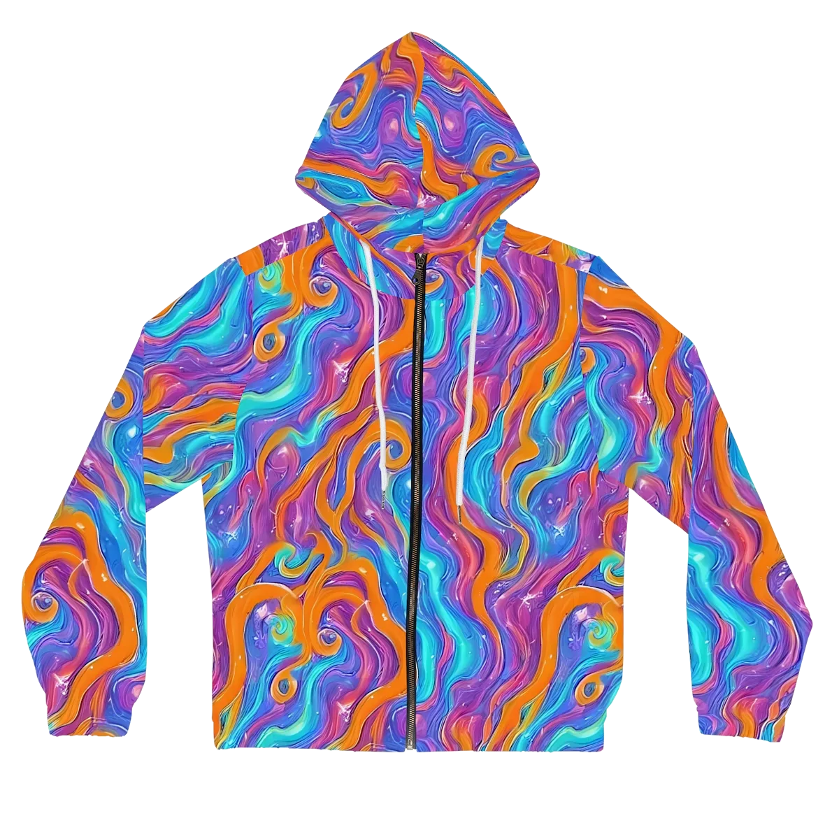 Citrus Coil on Women's Full-Zip Hoodie — Front