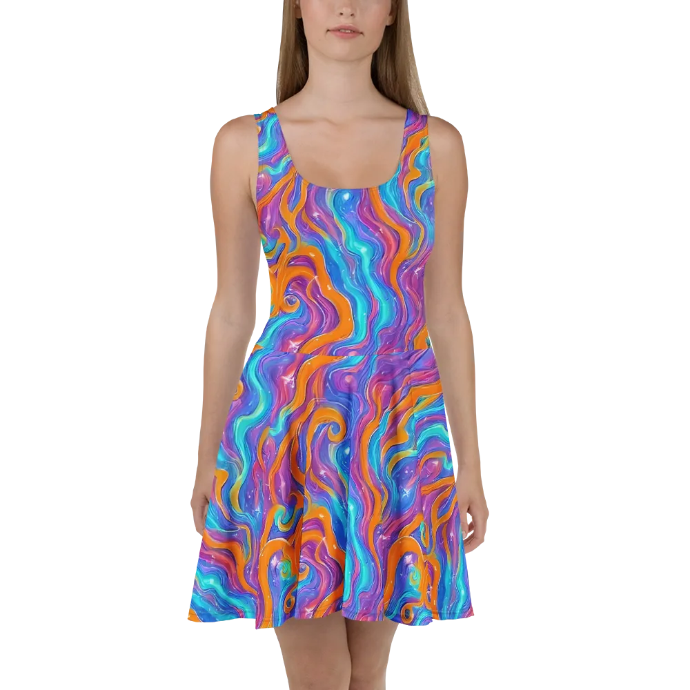 Citrus Coil on Skater Dress — Front