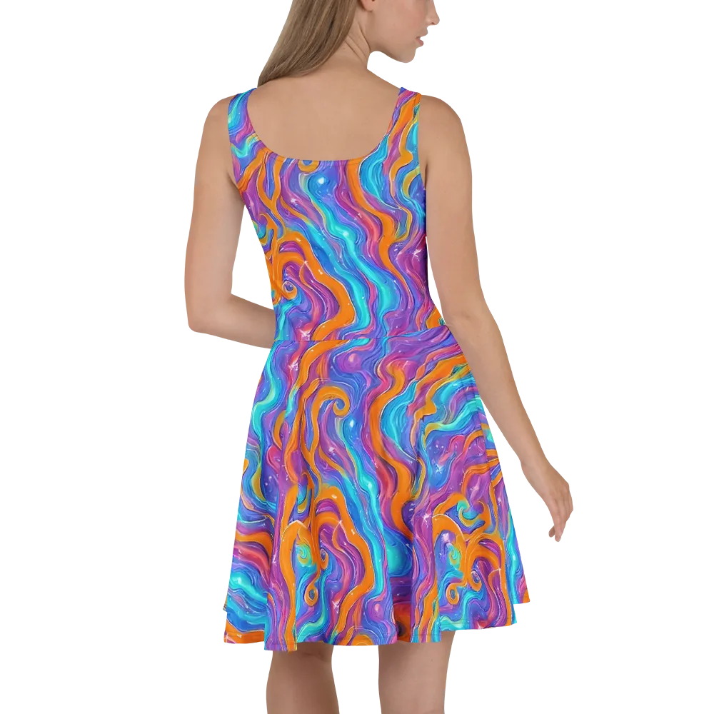 Citrus Coil on Skater Dress — Back