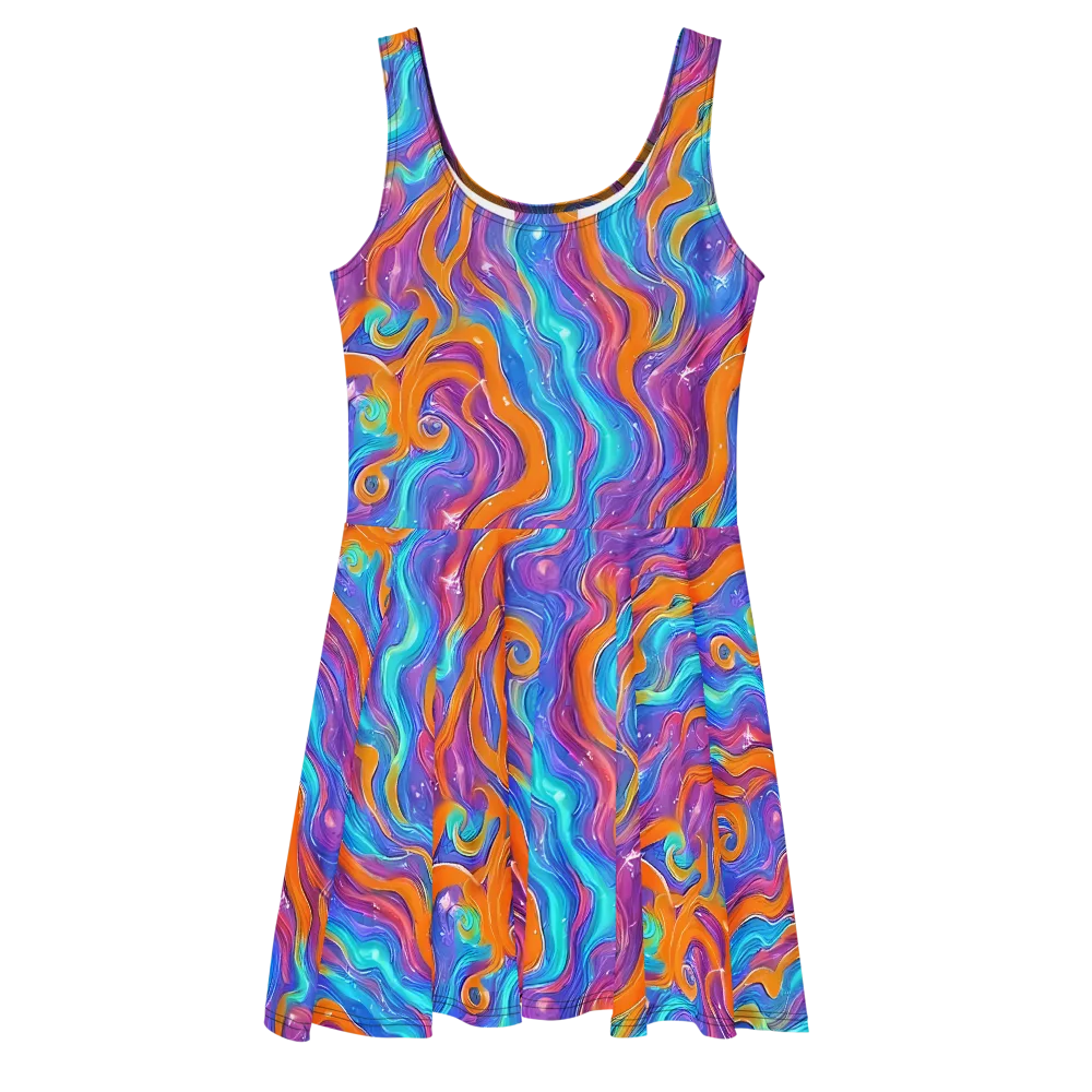 Citrus Coil on Skater Dress — Front
