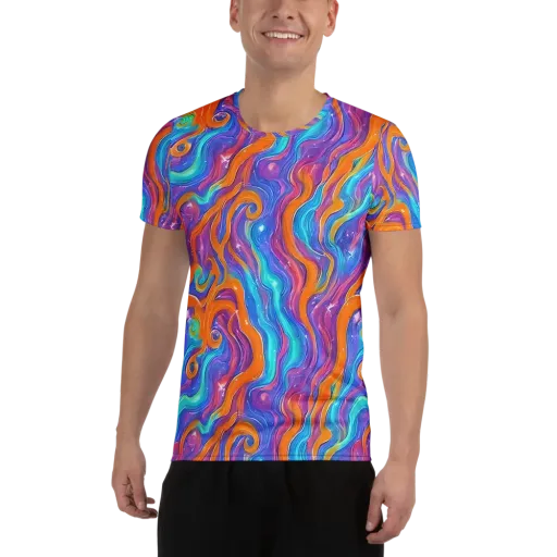 Citrus Coil on a Men's Athletic T-Shirt