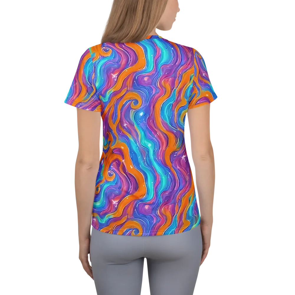 Citrus Coil on Women's Athletic T-Shirt — Back