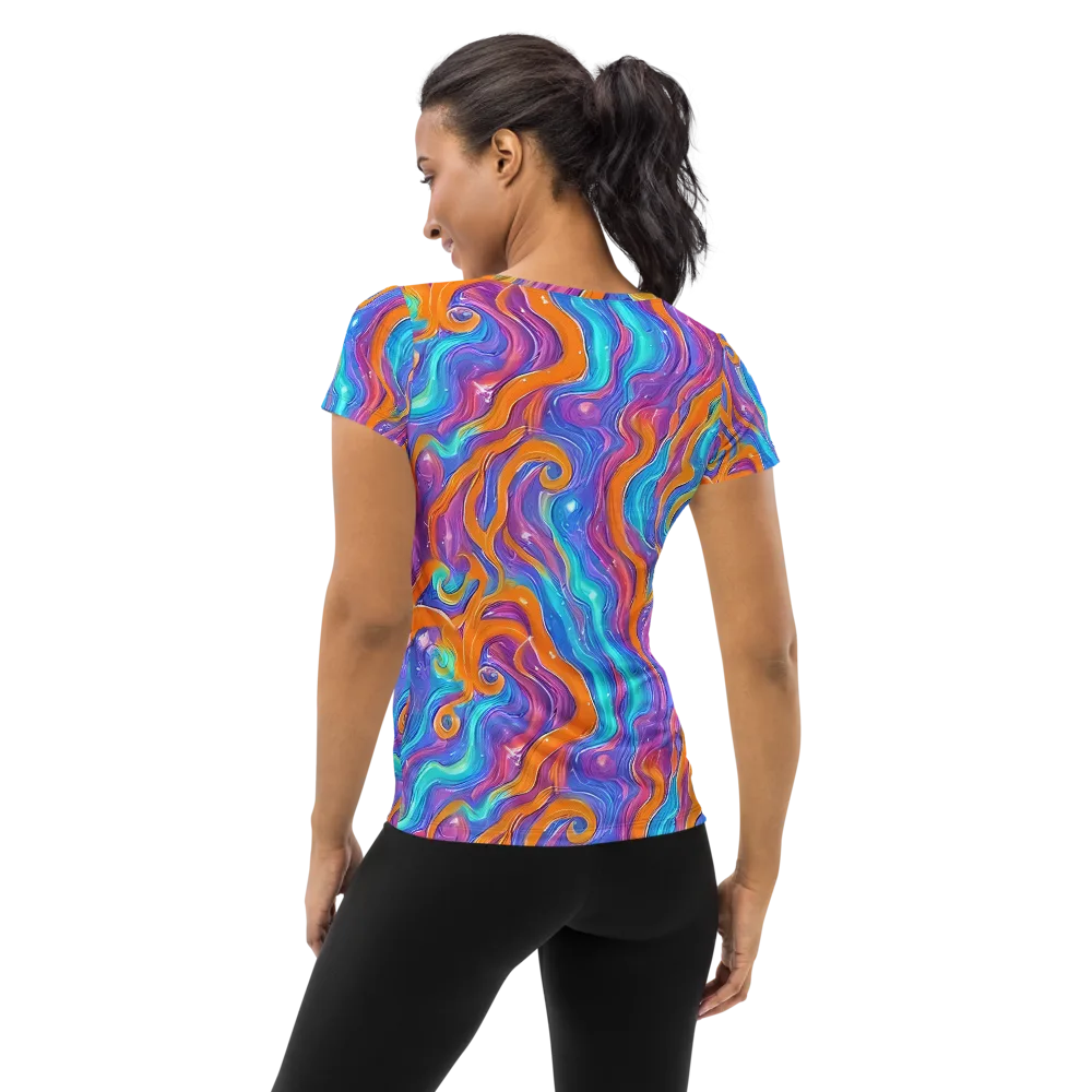 Citrus Coil on Women's Athletic T-Shirt — Back