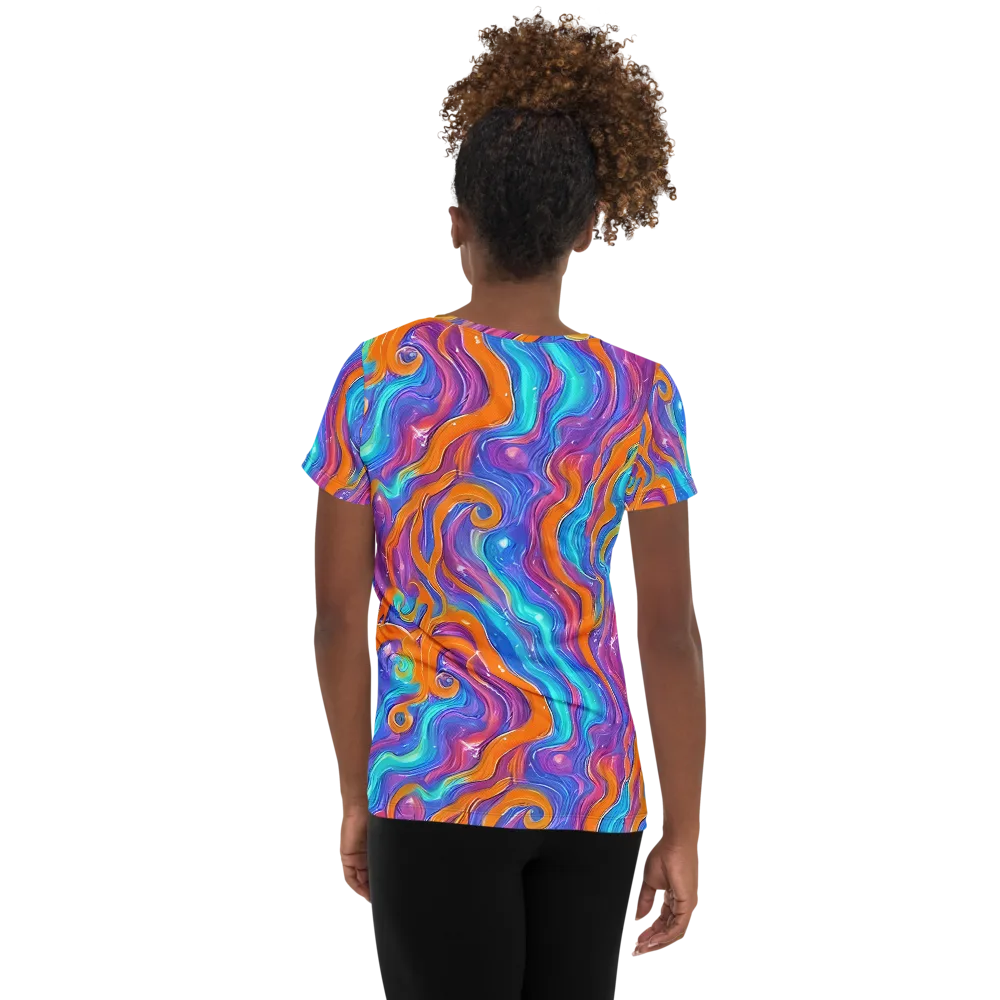 Citrus Coil on Women's Athletic T-Shirt — Back