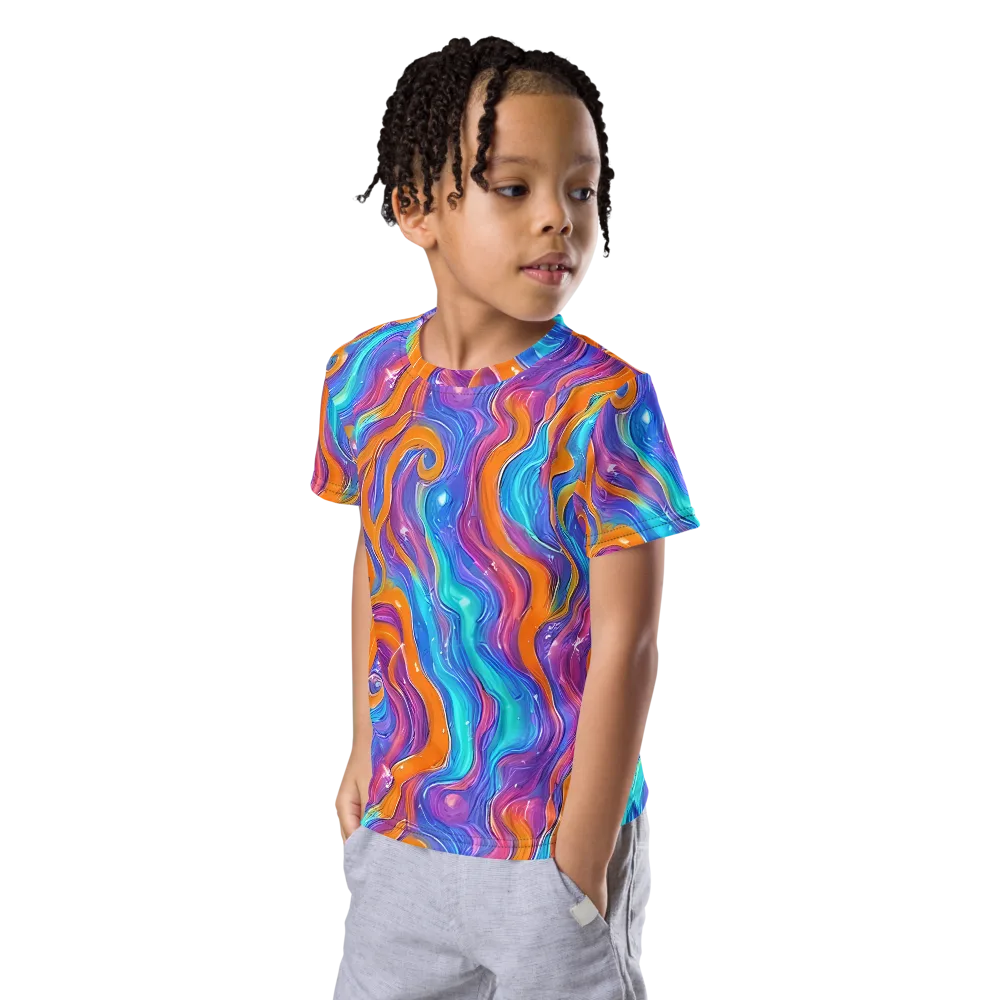 Citrus Coil on Kids Crew Neck T-Shirt — Left Front
