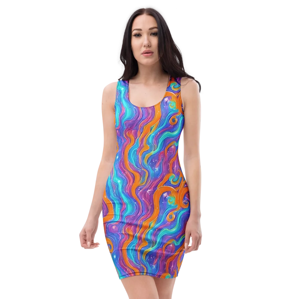 Citrus Coil on Bodycon Dress — Front