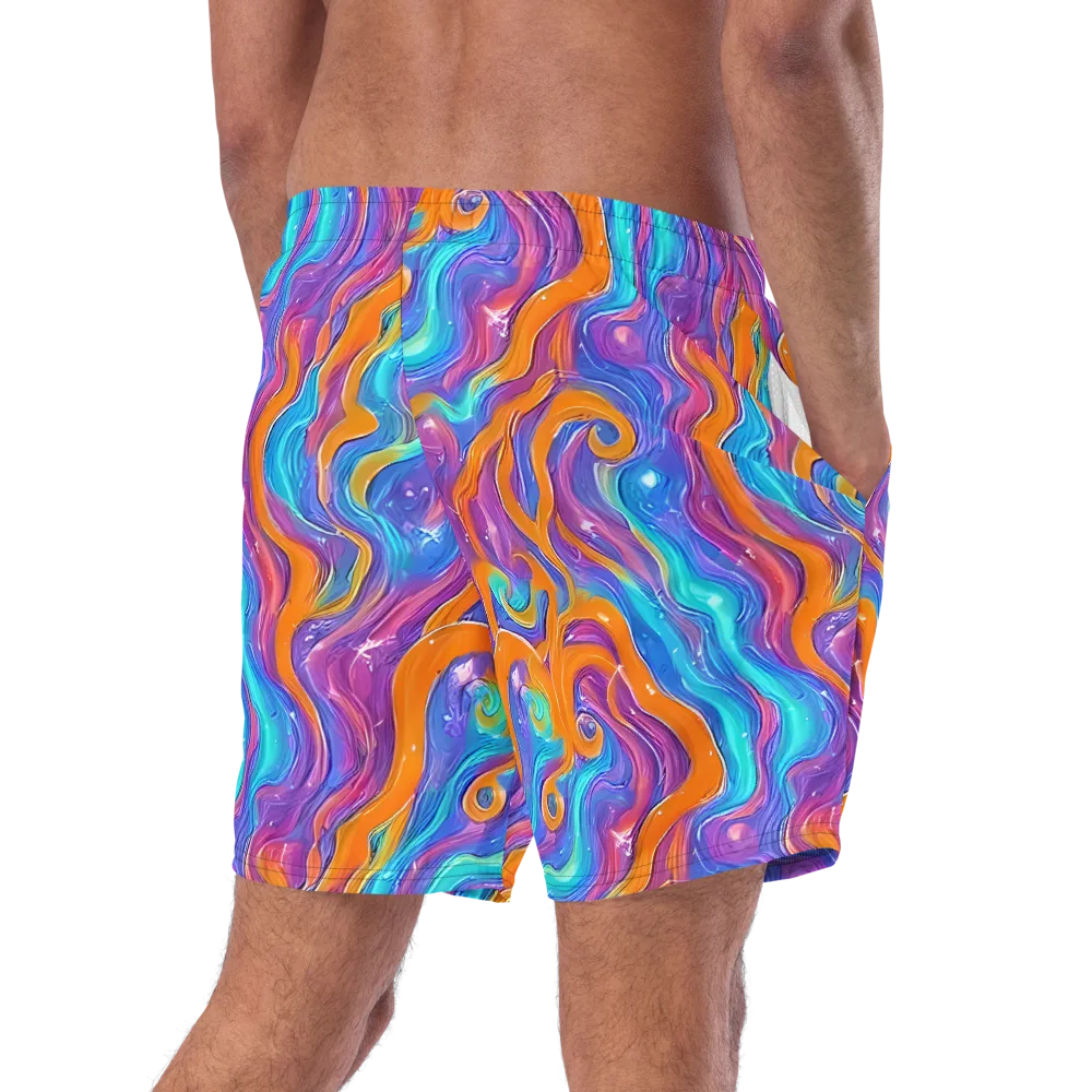 Citrus Coil on Swim Trunks — Right Back