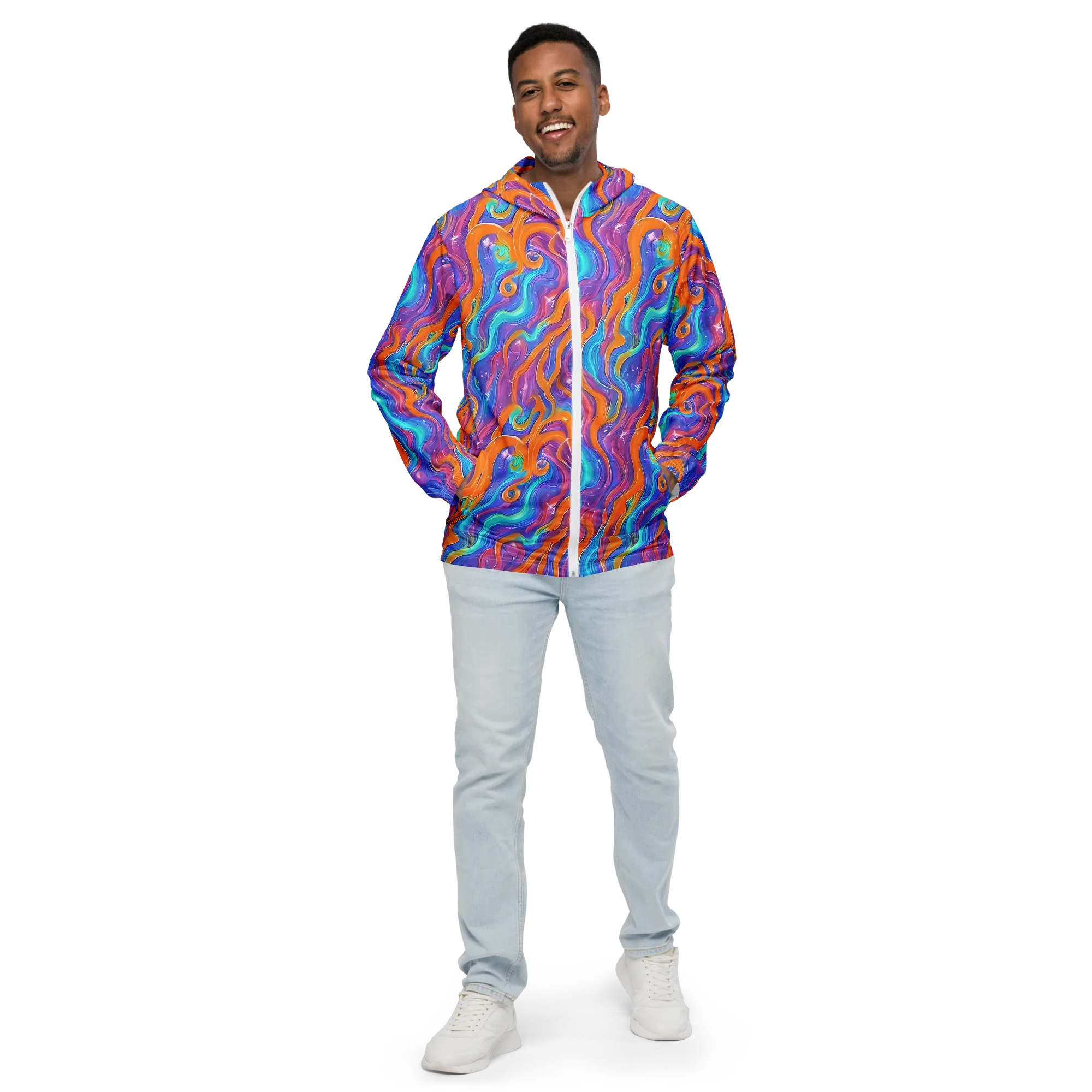 Citrus Coil on Men's Windbreaker — Front