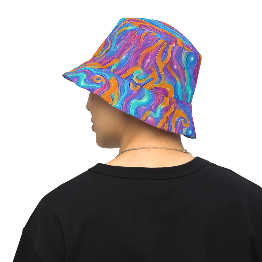 Citrus Coil on Reversible Bucket Hat — Back Inside